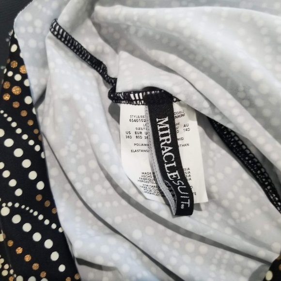 Miraclesuit Black Bronze Age Plunge Underwired Tankini Top 36D - Picture 7 of 8